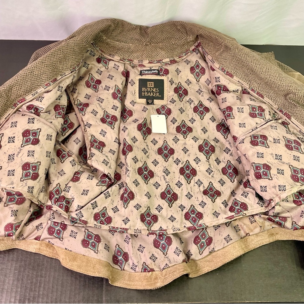 Vintage 80s Suede Women's Tan Bomber Jacket Size Medium - Picture 6 of 16
